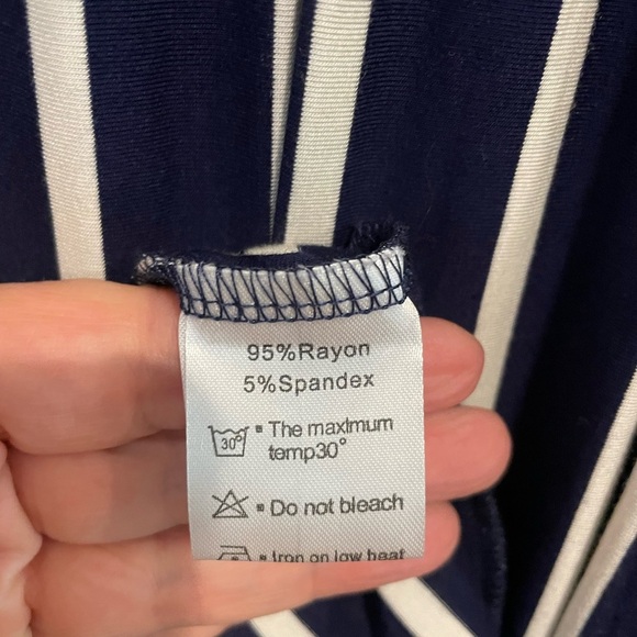 NWT Navy & White Striped Tank Dress by Euovmy Size M - Picture 5 of 5